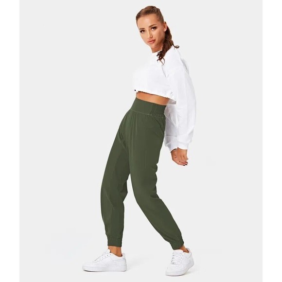 NWT Halara High Elastic Waist Casual Active Jogger Pants SZ SP Icy Bamboo Green - Picture 4 of 15